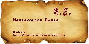 Maszarovics Emese névjegykártya